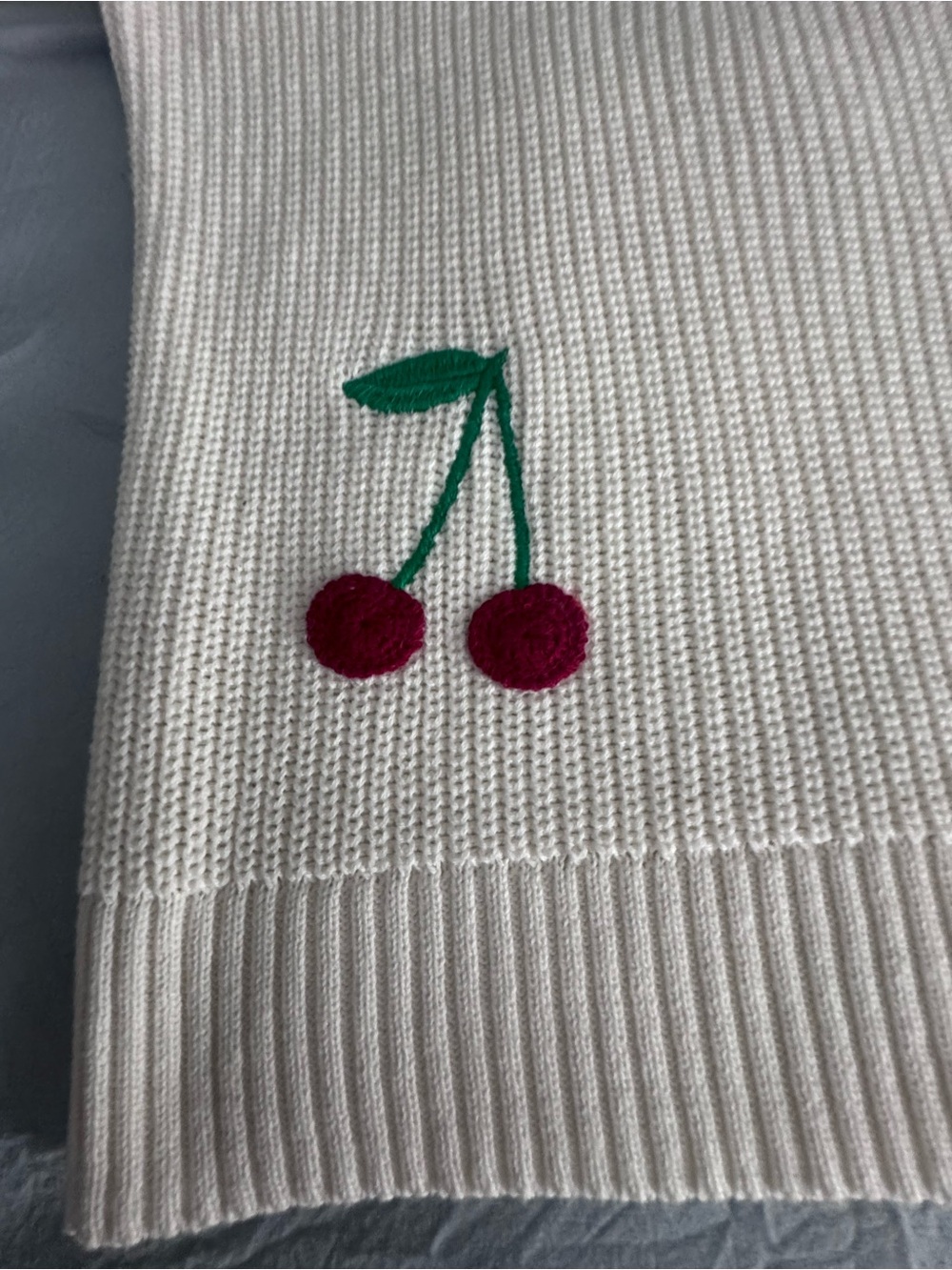 Cynthia Rowley Cream Crewneck Sweater with Cherry Motif - Picture 4 of 12